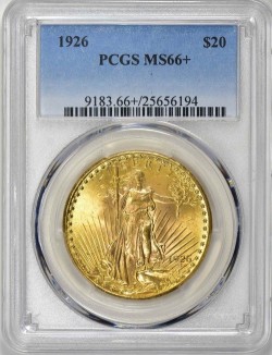 1926年セントゴーデンズ金貨 PCGS MS66+