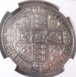 1847年英国ゴシッククラウン銀貨 NGC PF64