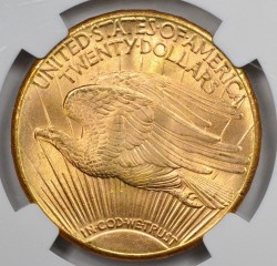 最高鑑定 1909-S年 米国 セントゴーデンズ金貨 NGC MS66