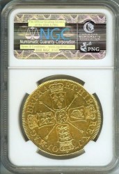 1701年英国ウィリアム3世5ギニー金貨 NGC MS62 1701年英国ウィリアム3世5ギニー金貨 NGC MS62