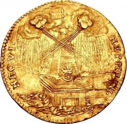 1699年デンマーク国王死去記念1ダカット金貨NGC MS62