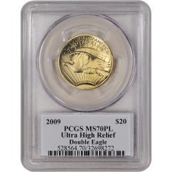 2009年 米国 ウルトラハイリリーフ金貨 PCGS MS70PL セントゴーデンズラベル
