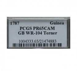 激レア 1787年英国プルーフギニー金貨 Terner PCGS PR65CAM