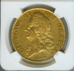 レア 1746年英国ジョージ2世 LIMA 5ギニー金貨 NGC AU53