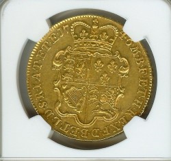 レア 1746年英国ジョージ2世 LIMA 5ギニー金貨 NGC AU53