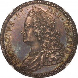 最高鑑定 1746年英国ジョージ2世クラウン銀貨NGC PR65