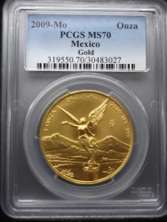 最高鑑定 2009年 メキシカン リベルタード金貨 PCGS MS70