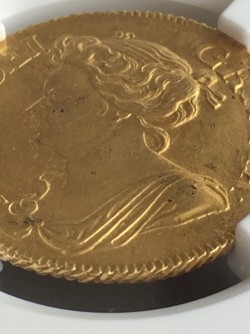 劇レア 最高鑑定 わずか3枚 1710年英国アン女王1ギニー金貨 NGC MS62