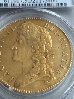 1687年英国ジェームス2世5ギニー金貨 PCGS AU50