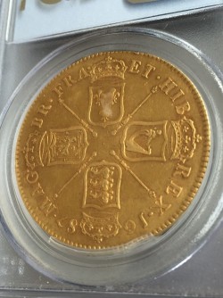 1687年英国ジェームス2世5ギニー金貨 PCGS AU50