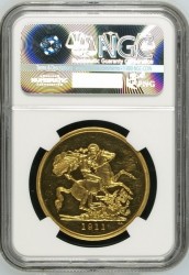 1911年英国ジョージ5世5ポンド金貨 NGC PF62 Cameo