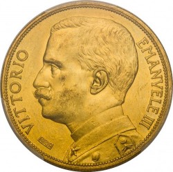 1912年R イタリア100リラ金貨 エマヌエレ3世 麦を刈る女神 PCGS MS63