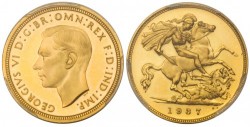 PCGS高鑑定 1937年 英国 ジョージ6世 プルーフ金貨4枚セット