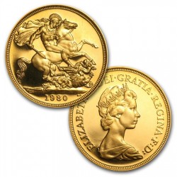 1980年英国ソブリンプルーフ金貨4枚セット