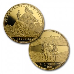 1986年スイス HELVETIA（ヘルベティア） プルーフ金貨4枚セット