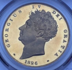 1826年英国ジョージ4世5ポンドプルーフ金貨 PCGS PR63+ DCAM