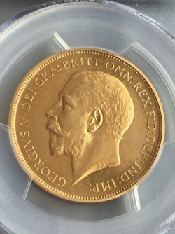 最新の国内相場56万円 1911年英国ジョージ5世2ポンド金貨 PCGS PR64 Cameo（カメオ）