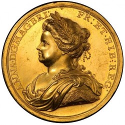 発行数250枚 PCGSの唯一鑑定品 1713年英国アン女王ゴールドメダルPCGS MS62