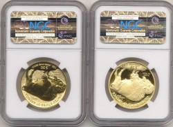 2013 W $50 バッファロープルーフ＆リバースプルーフ金貨セット NGC PF70 Early Release