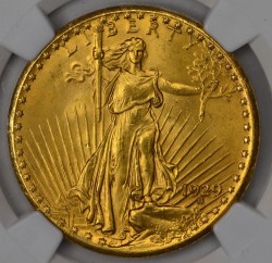 1929年 セントゴーデンズ金貨 NGC MS65