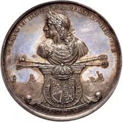 デザインが素晴らしい！ 1685年英国ジェームス2世シルバーメダル NGC MS62