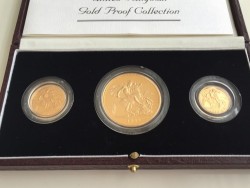 1984年英国プルーフ金貨3枚セット