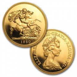 1980年英国エリザベス2世プルーフ金貨4枚セット