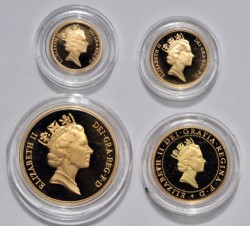 1997年英国 ソブリン プルーフ金貨4枚セット 1997年英国 ソブリン プルーフ金貨4枚セット