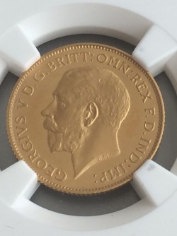 最高鑑定 1911年英国ジョージ5世1/2ソブリン金貨 NGC PR67 CAMEO