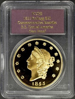 2001年 Kellogg & Co $50 大型金貨 復刻版 セントラルアメリカ号 2001年 Kellogg & Co $50 大型金貨 復刻版 セントラルアメリカ号