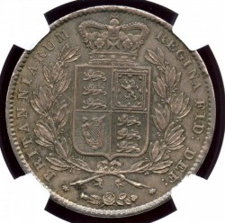 最高鑑定 1枚のみ 1844年英国ヴィクトリア女王 ヤングヘッド クラウン銀貨 NGC MS64