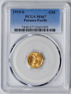最高鑑定 1915-S パナマ・パシフィック $1 PCGS MS67