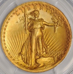 1907年セントゴーデンズ・ハイリリーフ金貨 PCGS MS66