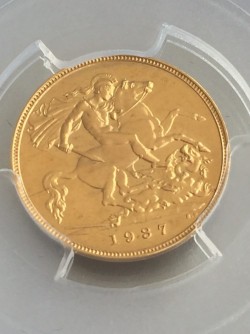 1937年英国ジョージ六世プルーフ金貨4枚 PCGS セット