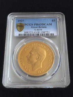 1937年英国ジョージ六世プルーフ金貨4枚 PCGS セット