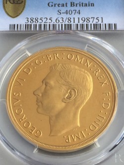 1937年英国ジョージ六世プルーフ金貨4枚 PCGS セット