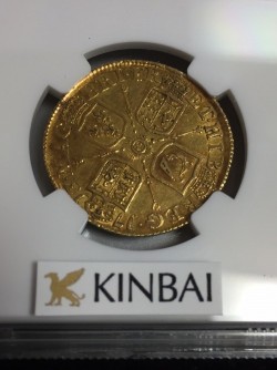 激レア 1713年英国アン女王ギニー金貨 NGC AU55