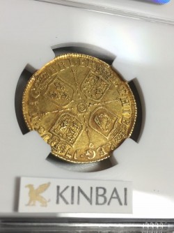 激レア 1713年英国アン女王ギニー金貨 NGC AU55