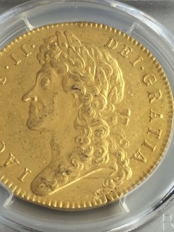 1687年英国ジェームス2世5ギニー金貨 PCGS AU50