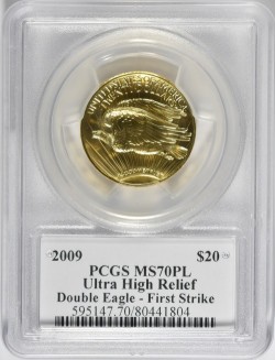 幻！！2009年ウルトラハイリリーフ金貨 PCGS MS70 PL First Strike Mercantiサイン入り