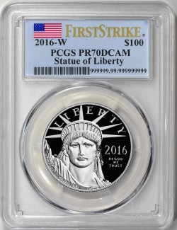 2016-W アメリカン・リバティ $100 プラチナ PCGS PR70DCAM First Strike