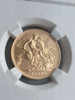 1985年英国3ソブリンプルーフ金貨 NGC PF70UC