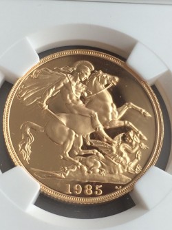 1985年英国3ソブリンプルーフ金貨 NGC PF70UC