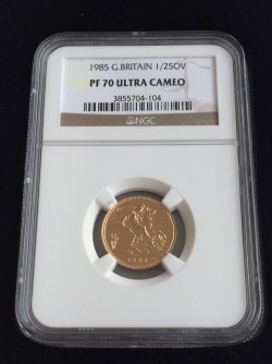 1985年英国3ソブリンプルーフ金貨 NGC PF70UC