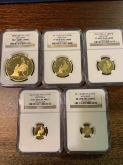 261セットのみ 2013年英国ブリタニア プルーフ金貨5枚セット NGC PF69UC 261セットのみ 2013年英国ブリタニア プルーフ金貨5枚セット NGC PF69UC