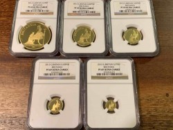 261セットのみ 2013年英国ブリタニア プルーフ金貨5枚セット NGC PF69UC 261セットのみ 2013年英国ブリタニア プルーフ金貨5枚セット NGC PF69UC