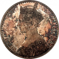 1847年英国ゴシック クラウン銀貨 プレーンエッジ NGC PF63
