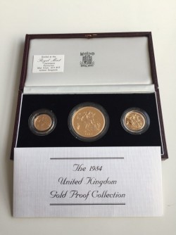 1984年英国プルーフ金貨3枚セット