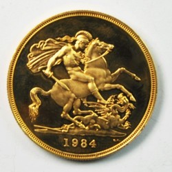 1984年英国5ポンドプルーフ金貨