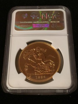 1984年英国5ポンド金貨 NGC MS69